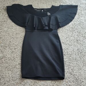 Elegant Black Ruffle Dress